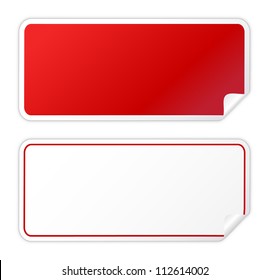 Black red sticker on white