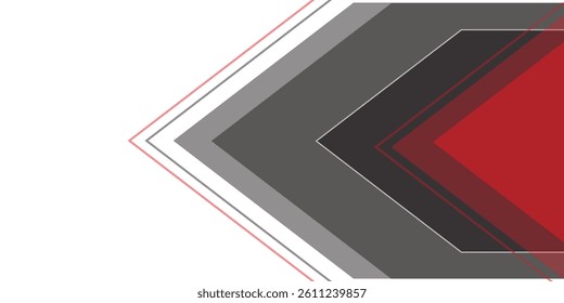 Black and red striped vector arrows on a white background. Pointer. Navigation element. Vector pattern. vector background. Isometry.