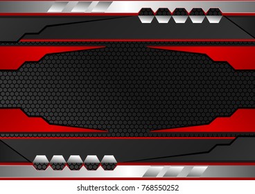 Black and red stripes. Abstract vector background with copy space, graphic tech design