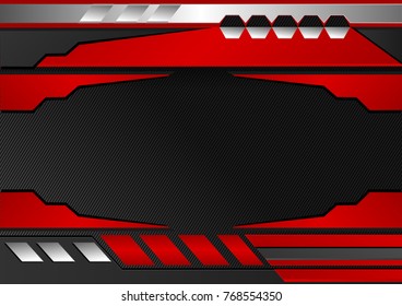 Black and red stripes. Abstract vector background, graphic tech design