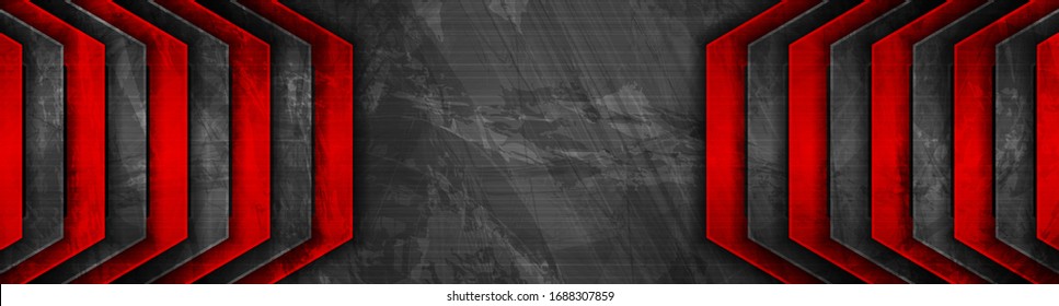 Fondo geométrico de rayas negras y rojas. Diseño abstracto de banner corporativo de tecnología. Ilustración del vector