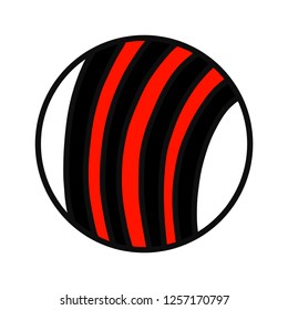 Black and red stripes logo logotype colored bright for prints posters banners presentation design minimalism