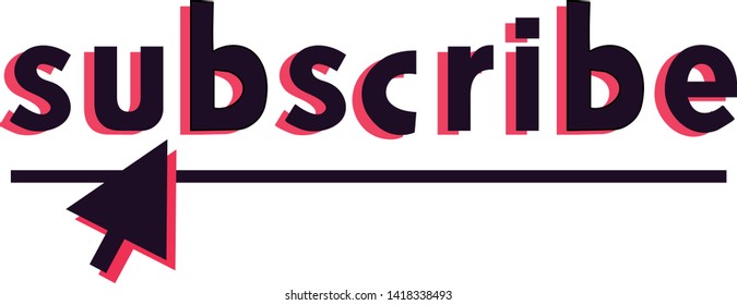 Black - red subscribe with arrow on white background vector illustration flat desing