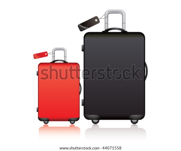 black and red suitcase