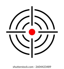 Black and Red Target with Round Design for Sharp Precision and Accuracy Concept