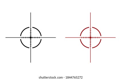 Ámbito de destino negro y rojo. ilustración vectorial 
