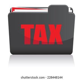 a black and red tax folder