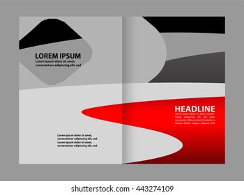 Black and red template for advertising brochure
