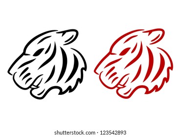 Black and red tiger's heads