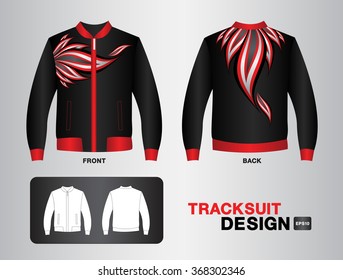 black and red tracksuit design vector illustration Leather Jacket sport t-shirt uniform design clothes vector design fashion design fire vector