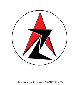 Black red triangle logo design for a bright color design