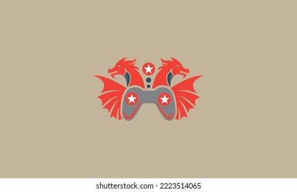 Black and red tribal dragon tattoo vector illustration