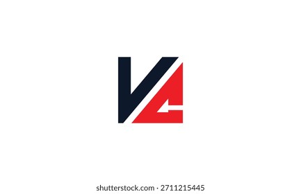 Carta VC preta e vermelha. Design do logotipo da letra CV. Letra inicial CV logotipo do monograma. 
