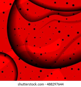 black and red vector abstract background composed of overlapping circles