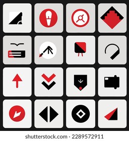 Black And Red Vector Arrow Pack