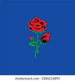 diseño del logo de flor vectorial en negro y rojo