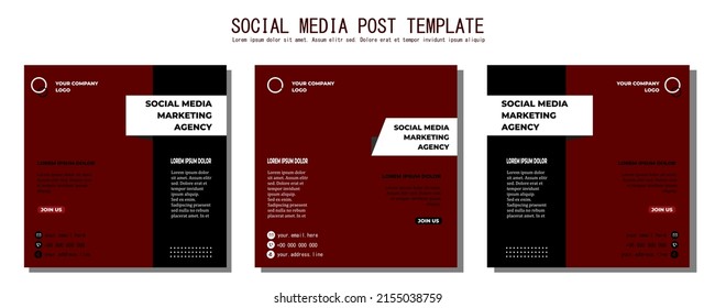 Black Red Vector Social Media Post Template, vector art illustration and text, Simple and Elegant Design Full Color