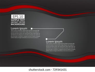 Black and red wave is overlap modern design, vector abstract background