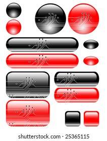 black and red web icons