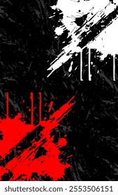 Black, red and white abstract background with grunge and splatter modern design illustration