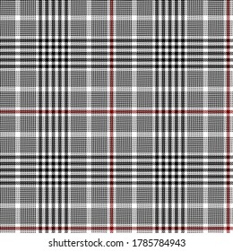 Black, Red and White colors modern Glen plaid Scottish seamless pattern.Texture from plaid,tablecloths, clothes, shirts, dresses, jacket, skirt, paper, blankets and other textile products.