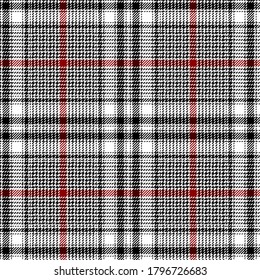 Black, Red and White colors modern Glen plaid Scottish seamless pattern.Texture from plaid,tablecloths, clothes, shirts, dresses, jacket, skirt, paper, blankets and other textile products.