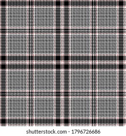 Black, Red and White colors modern Glen plaid Scottish seamless pattern.Texture from plaid,tablecloths, clothes, shirts, dresses, jacket, skirt, paper, blankets and other textile products.