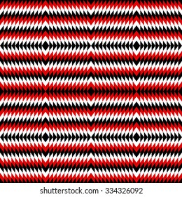 black, red and white geometric pattern of triangles and rhombus