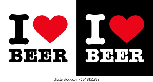 Black Red White I Heart Love Bier Drink Getränk NY New York Vector EPS Video Kunst kein transparenter Hintergrund