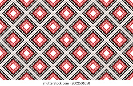 Black, red, white luxury background with pearls. Seamless vector illustration. 