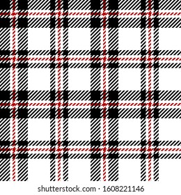 Black, Red and White modern tartan plaid Scottish seamless pattern.Texture from tartan, plaid, tablecloths, clothes, shirts, dresses, paper, bedding, blankets and other textile products.