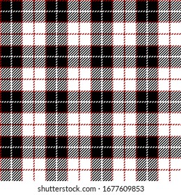 Black, Red and White modern tartan plaid Scottish seamless pattern.Texture from plaid, tablecloths, clothes, shirts, dresses, jacket, skirt, paper, blankets and other textile products.