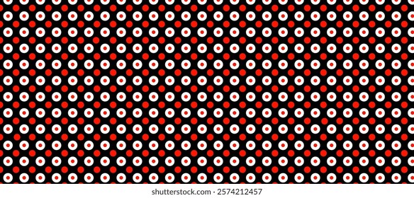 Black red and white polka dots pattern background