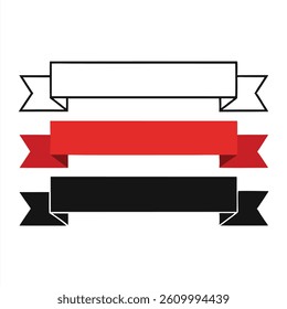 Black, Red, and White Ribbon Banner Designs