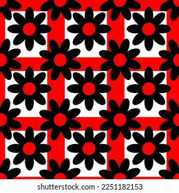 BLACK RED WHITE SEAMLESS FASHIONABLE VECTOR PATTERN