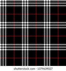Black, Red and White tartan plaid Scottish seamless pattern.Texture from plaid, tablecloths, clothes, shirts, dresses, paper, bedding, blankets and other textile products.