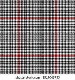 Black, Red and White tartan plaid Scottish seamless pattern.Texture from plaid,tablecloths, clothes, shirts, dresses, jacket, skirt, paper, blankets and other textile products.Glen plaid, Tweed fabric