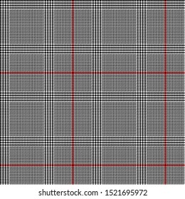 Black, Red and White tartan plaid Scottish seamless pattern.Texture from plaid,tablecloths, clothes, shirts, dresses, jacket, skirt, paper, blankets and other textile products.Glen plaid, Tweed fabric