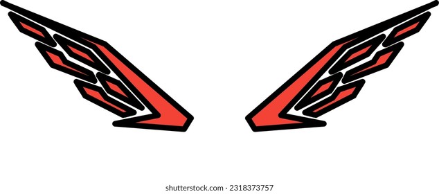 Black and Red wing icon. Wing vector illustration.