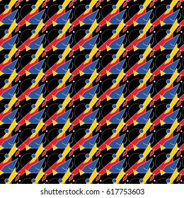 Black Red Yellow Blue Shape Abstract Background Vector Illustration