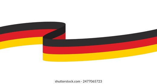  Fondo de borde curvo de color negro, rojo y amarillo, como los colores de la bandera de Alemania. Ilustración vectorial plana.