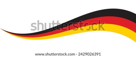 Black, red and yellow colored curved border background, as the colors of Germany flag. Flat vector illustration.