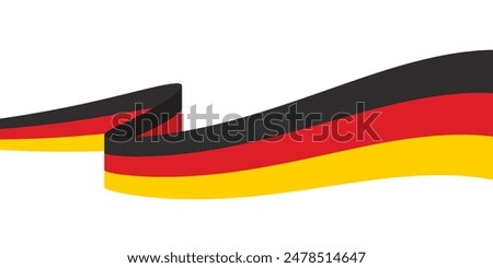 Black, red and yellow colored curved border background, as the colors of Germany flag. Flat vector illustration.

