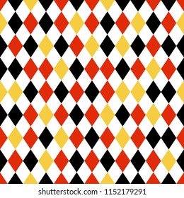 Black, Red, and Yellow Diamond Seamless Pattern - Diamond pattern in colors of Germany made for Oktoberfest