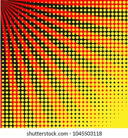 black red and yellow halftone background