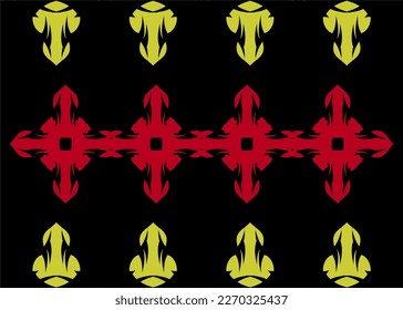 Black and red yellow pattern with unique pattern for fabric or other decoration
