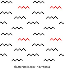 black red zig zag abstract seamless vector pattern background illustration