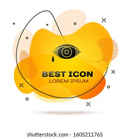 Black Reddish eye due to viral, bacterial or allergic conjunctivitis icon isolated on white background. Abstract banner with liquid shapes. Vector Illustration