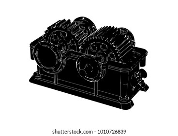 black reducer on white background