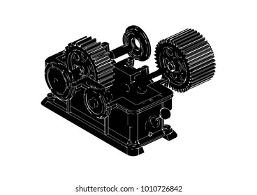 black reducer on white background